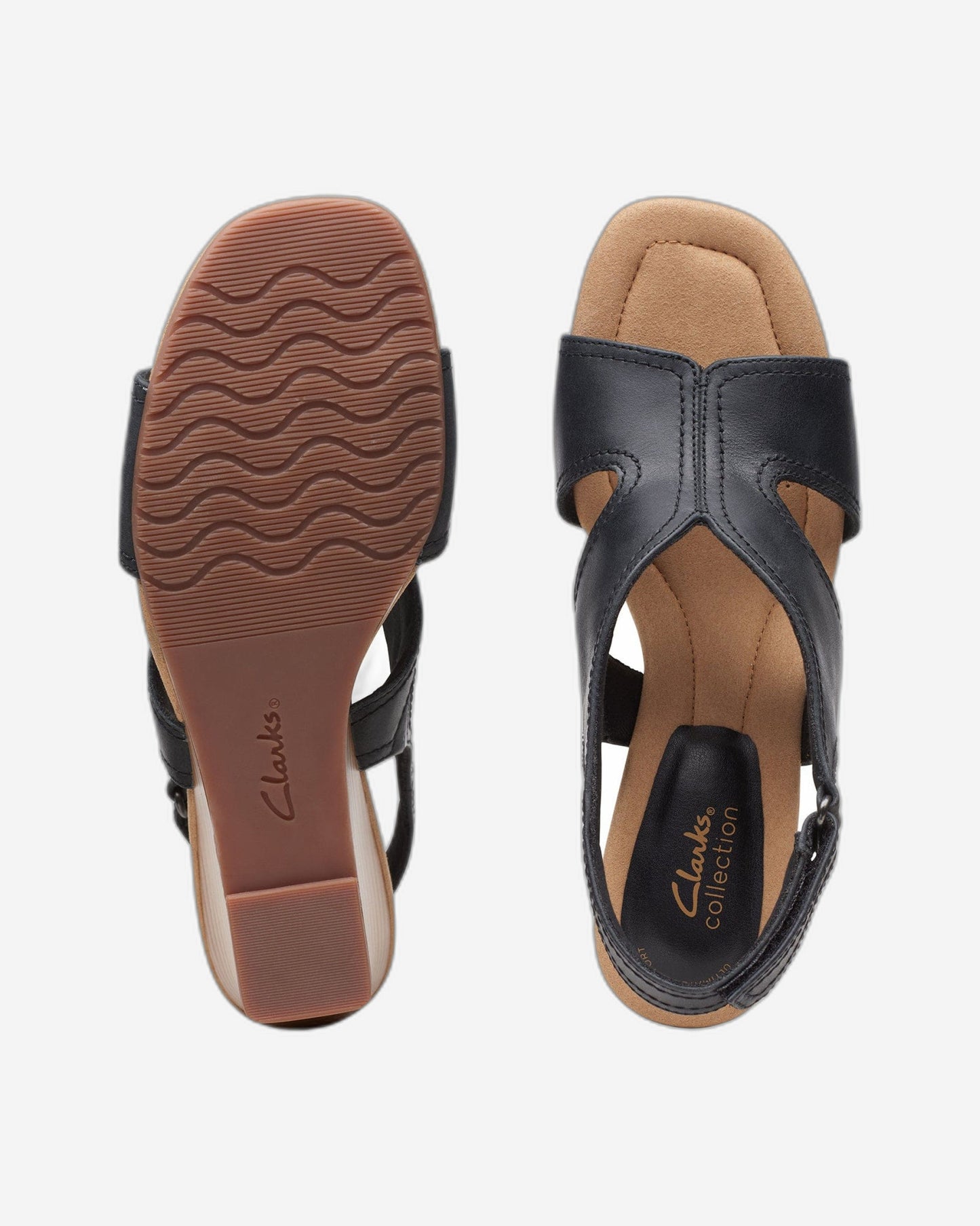 Clarks Kyarra Aster - Sandals - Black Leather - 261712344 - D Width (Standard Fit)