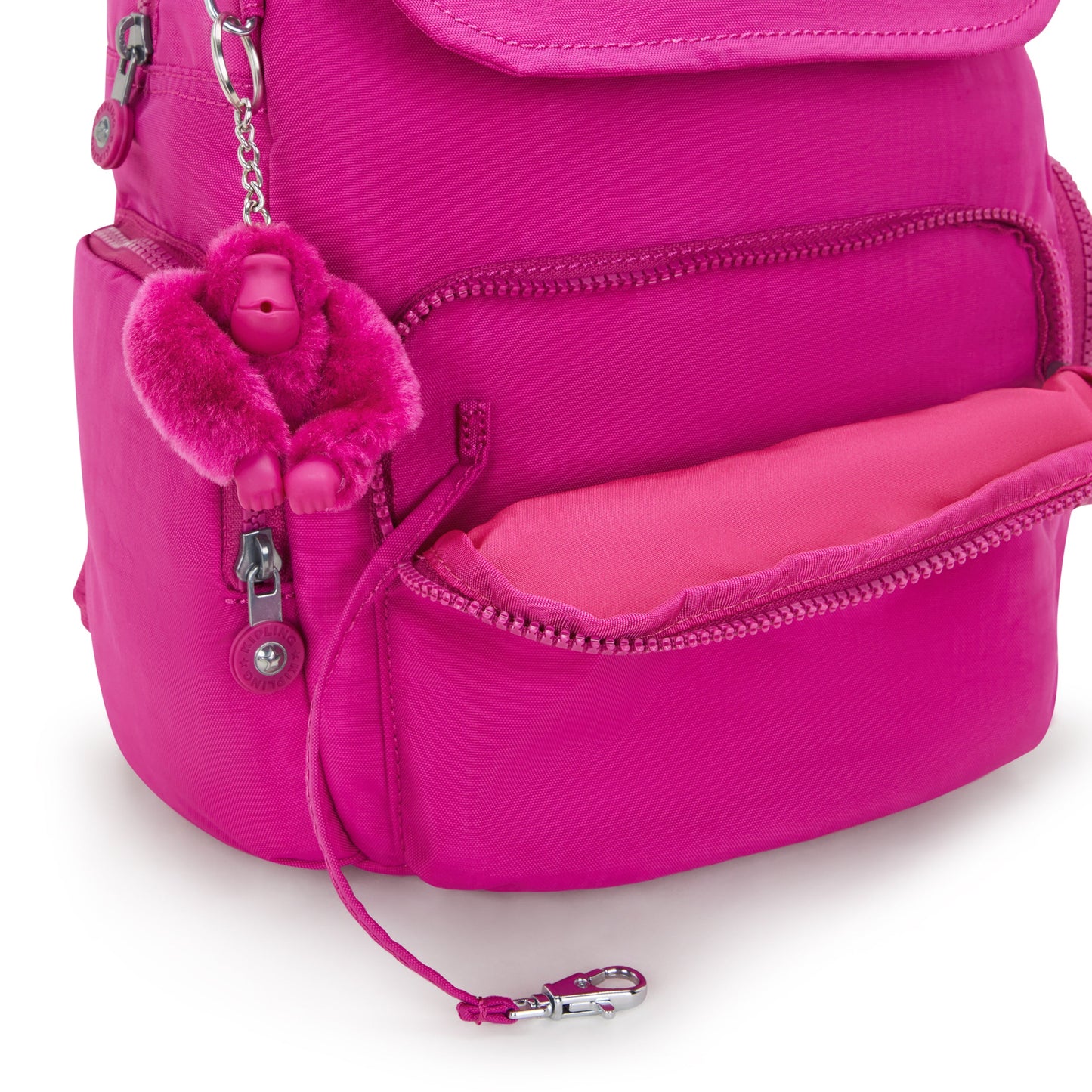 حقيبة ظهر Kipling City Zip S صغيرة متوهجة باللون الفوشيا I3523-3KU