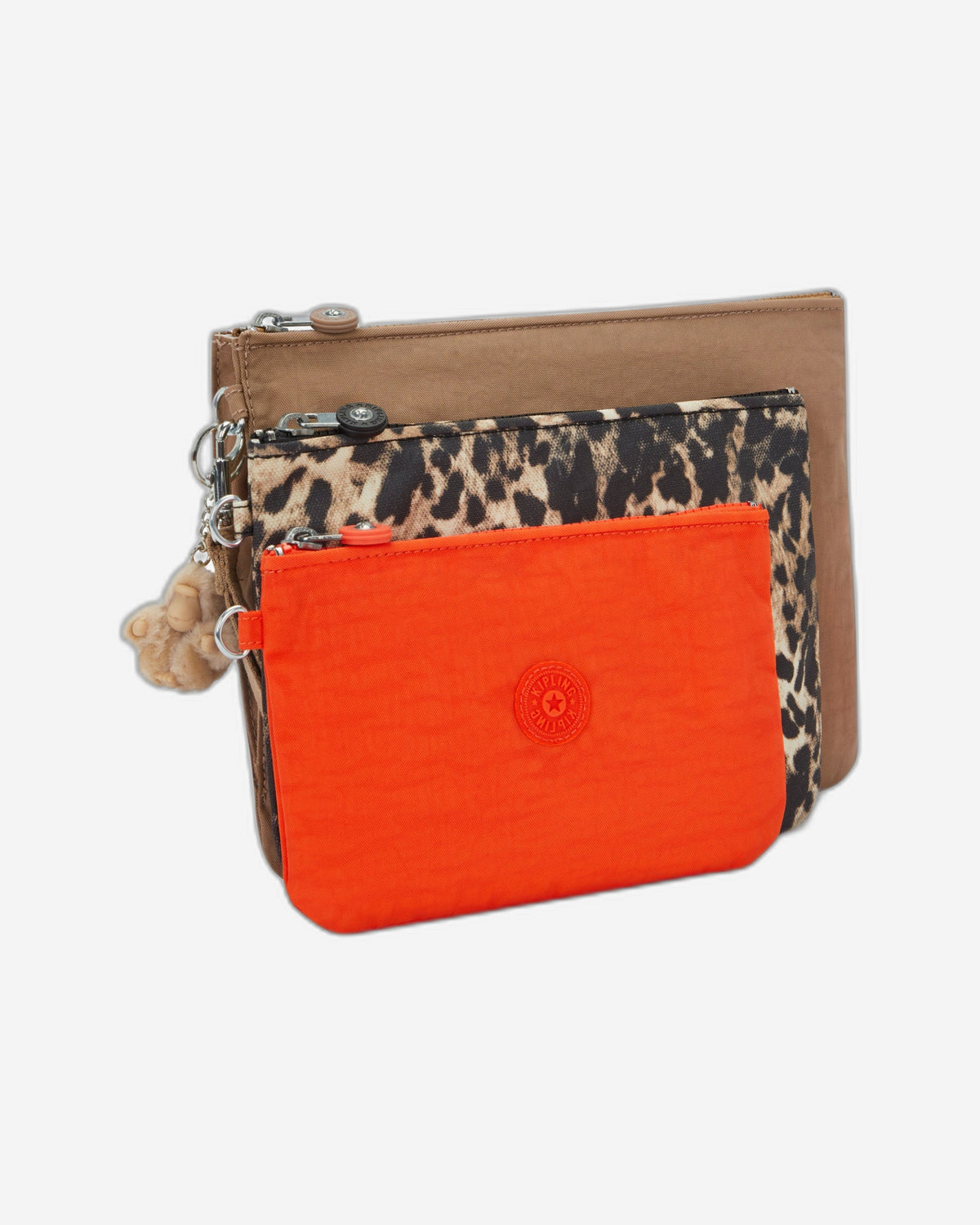 حقيبة معصم Kipling Iaka L Early Tan 3 جيوب كبيرة (مع حزام معصم قابل للإزالة) I4219-7CN