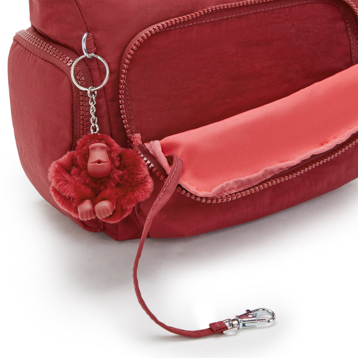 حقيبة Kipling Gabb S متوسطة الحجم باللون الأحمر الأنيق I4493-4SS