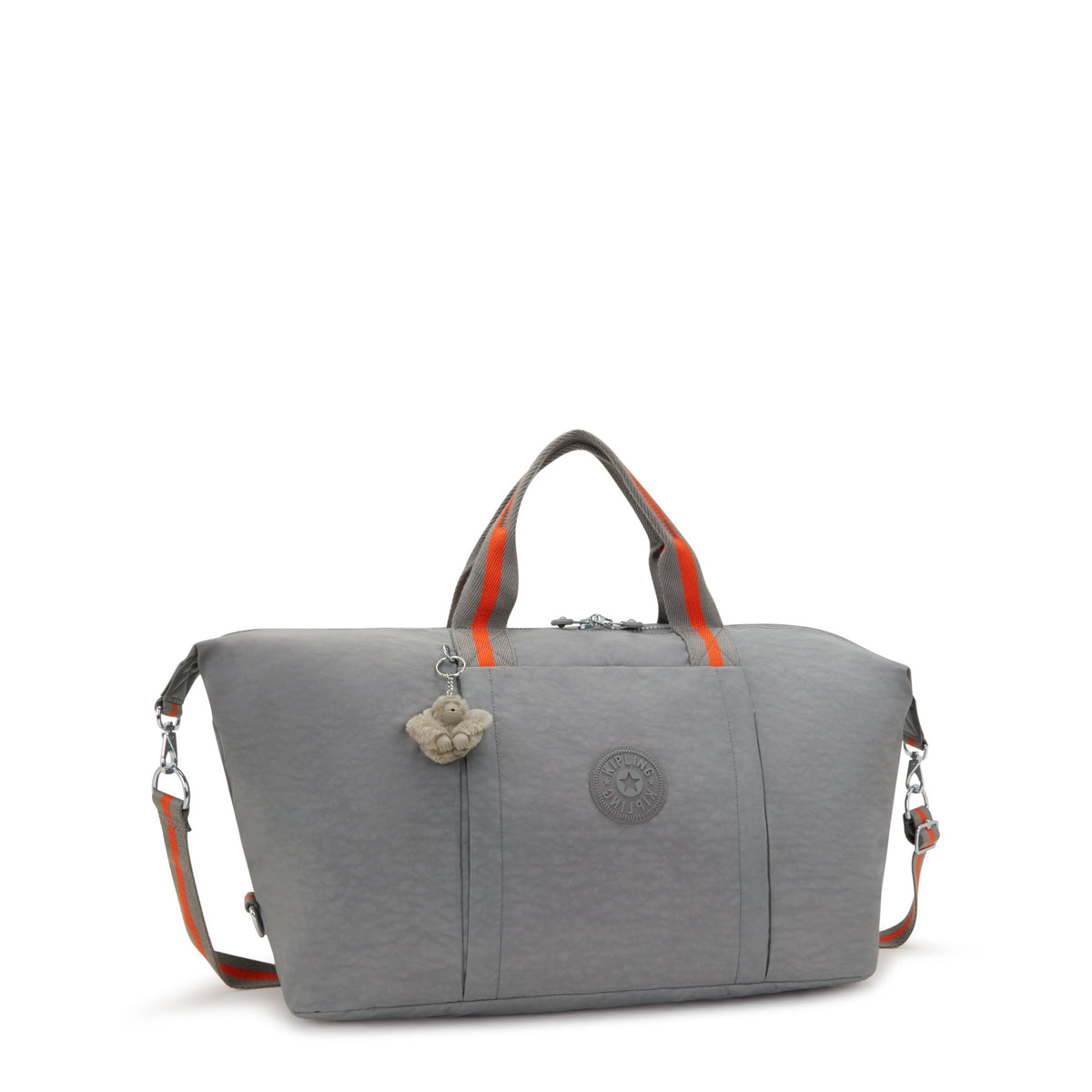 Kipling Bori Inviting Grey حقيبة عطلة نهاية الأسبوع كبيرة (مع جيب ترولي وحزام كتف قابل للإزالة) I4582-8DH