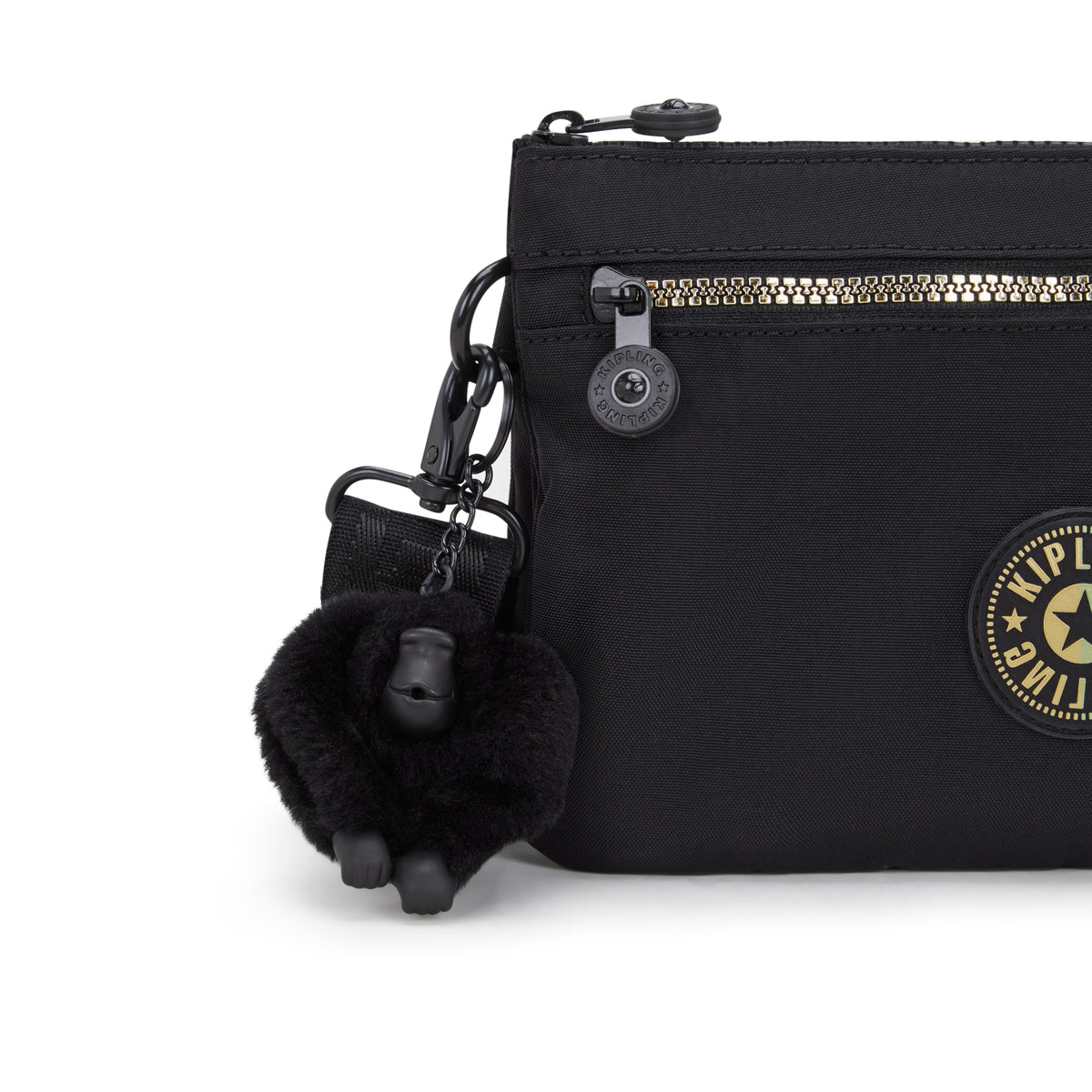 KIPLING Riri Zip Glorious Gold حقيبة كروسبودي صغيرة (مع حزام كتف قابل للإزالة) I4745-1BG