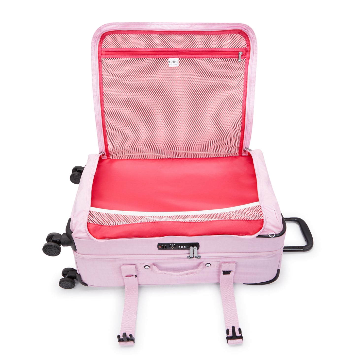 KIPLING-Spontaneous M-Medium حقيبة سفر بعجلات-Blooming Pink-I6918-R2C