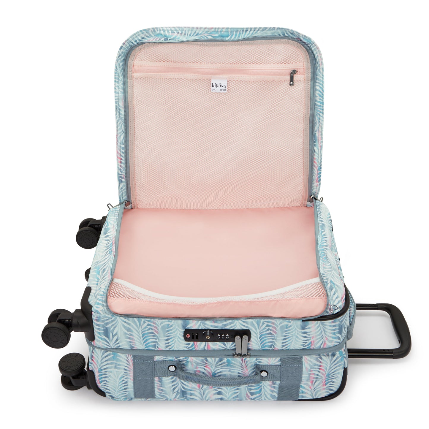 حقيبة سفر Kipling Spontaneous S ذات العجلات الصغيرة بأوراق النخيل I7211-3QN