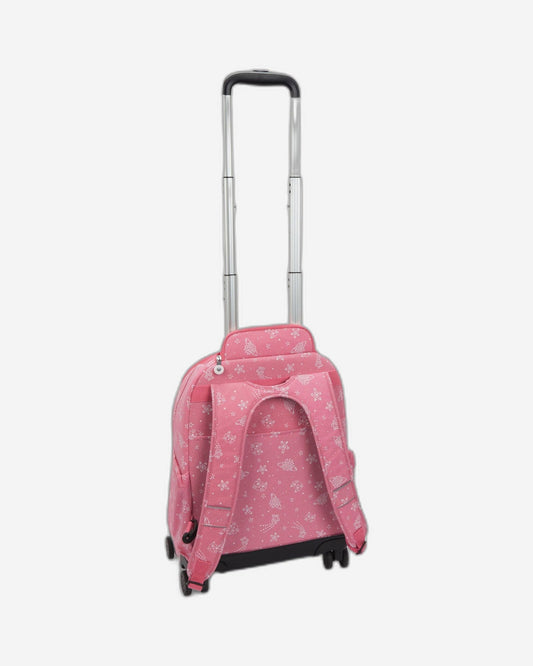 حقيبة ظهر KIPLING New Zea بعجلات كبيرة ولامعة بنقشة القطط (مع جيب للكمبيوتر المحمول) I7267-5FR