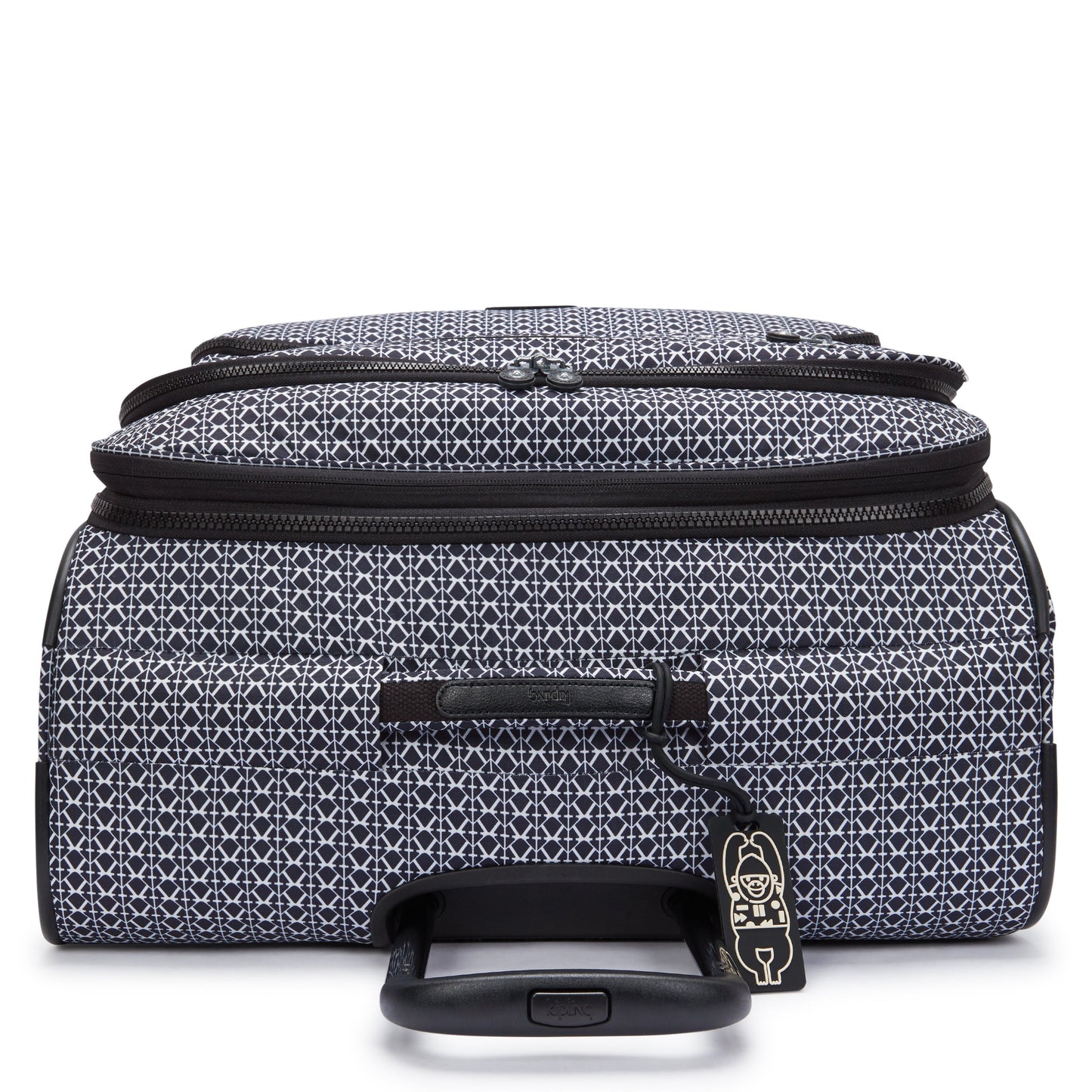Kipling New Youri Spin حقيبة سفر بعجلات كبيرة قابلة للتوسيع بنقشة Signature C2I7640-DD2