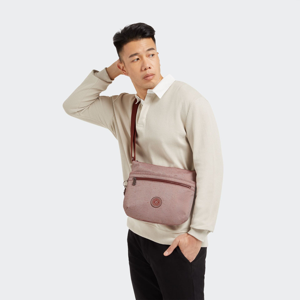 KIPLING-ARTO-حقيبة كروس بودي متوسطة الحجم-أحمر دافئ-I3410-Q84