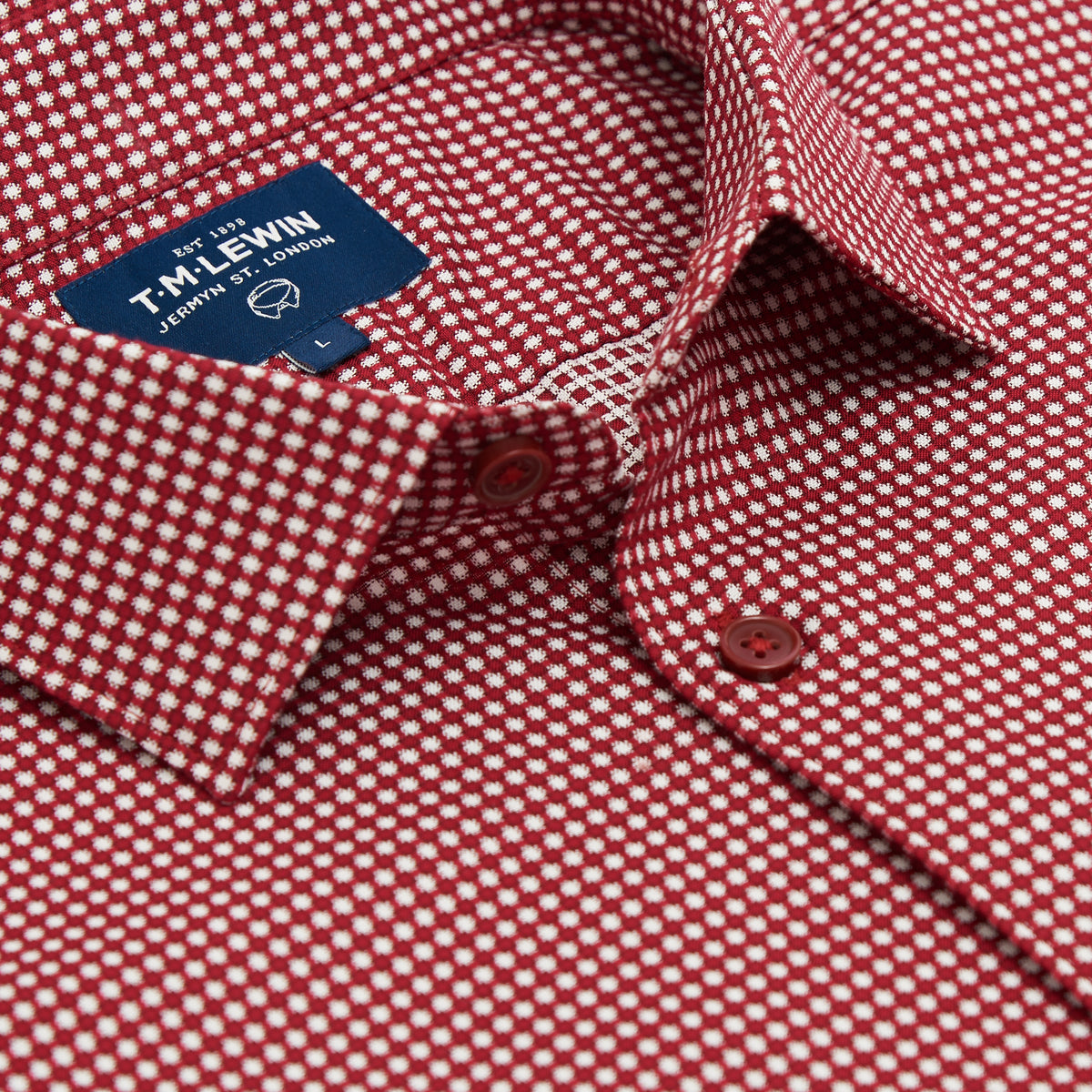 قميص 3D TEXTURE SLIM FIT RASPBERRY BUTTON CUFF BURN