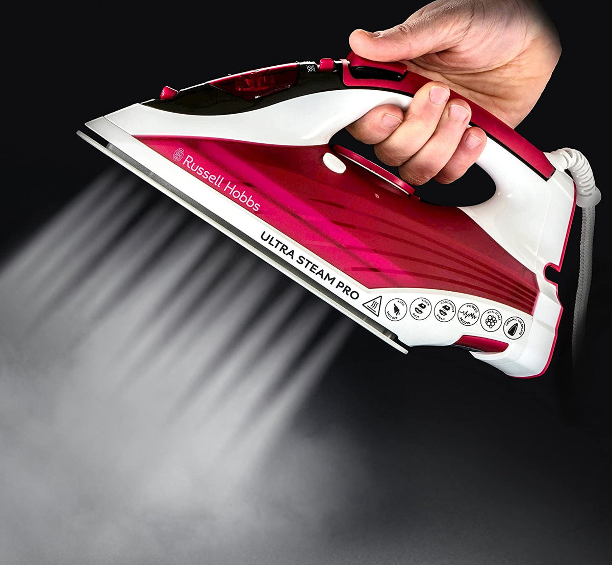 Russell Hobbs Ultra Steam Pro Red 2600W-23990GCC - Jashanmal Home