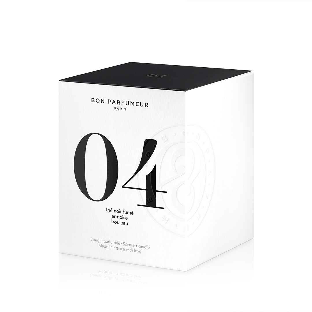Bon Parfumeur: CANDLE - 04 SMOKED BLACK TEA MUGWORT BIRCH 180g
