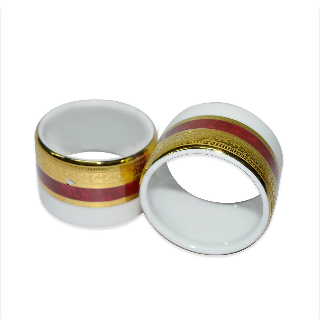 DANKOTUWA EMPRESSED RED PORCELAIN NAPKIN RING
