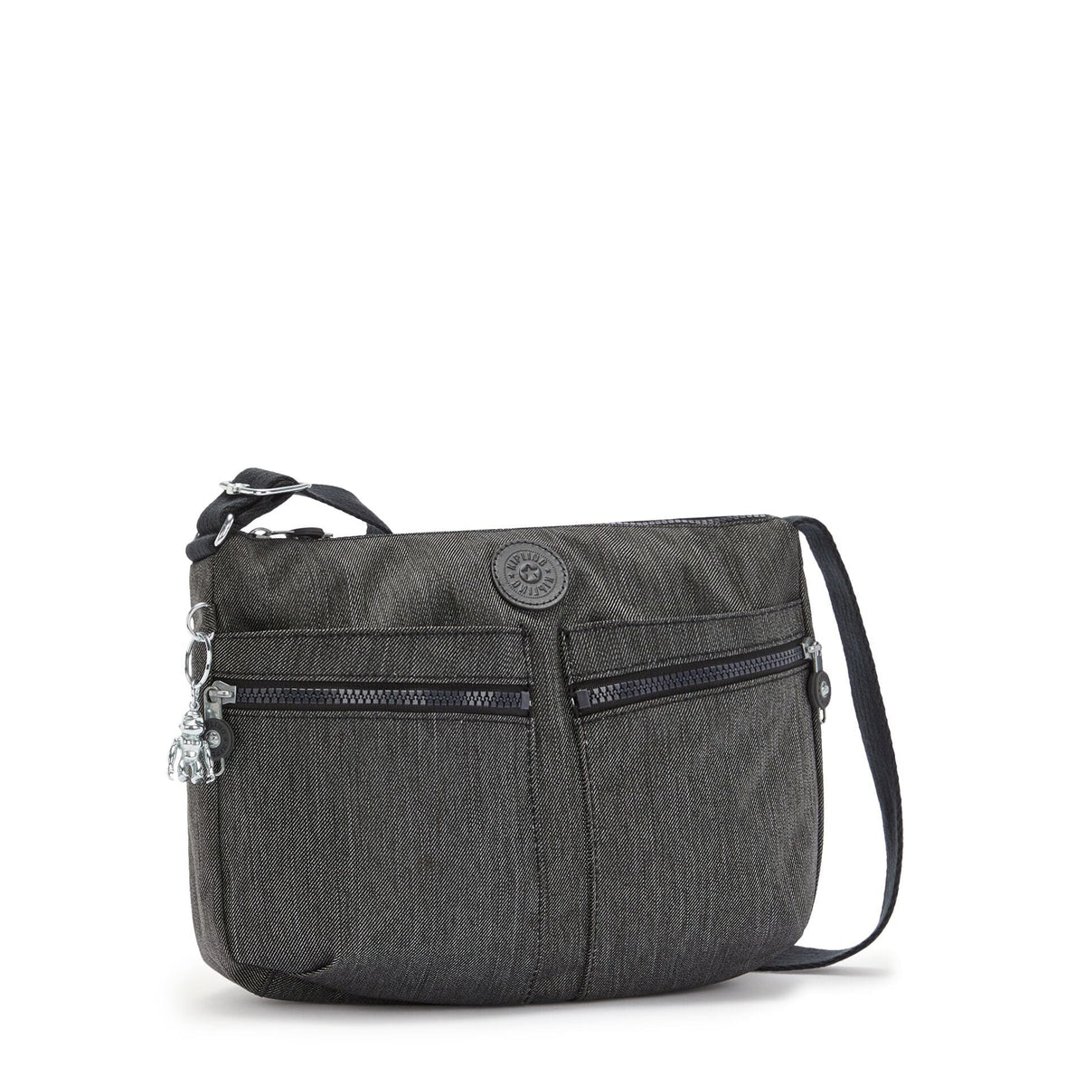 KIPLING-IZELLAH-حقيبة كروس بودي متوسطة الحجم-أسود فلفلي-I4803-78S