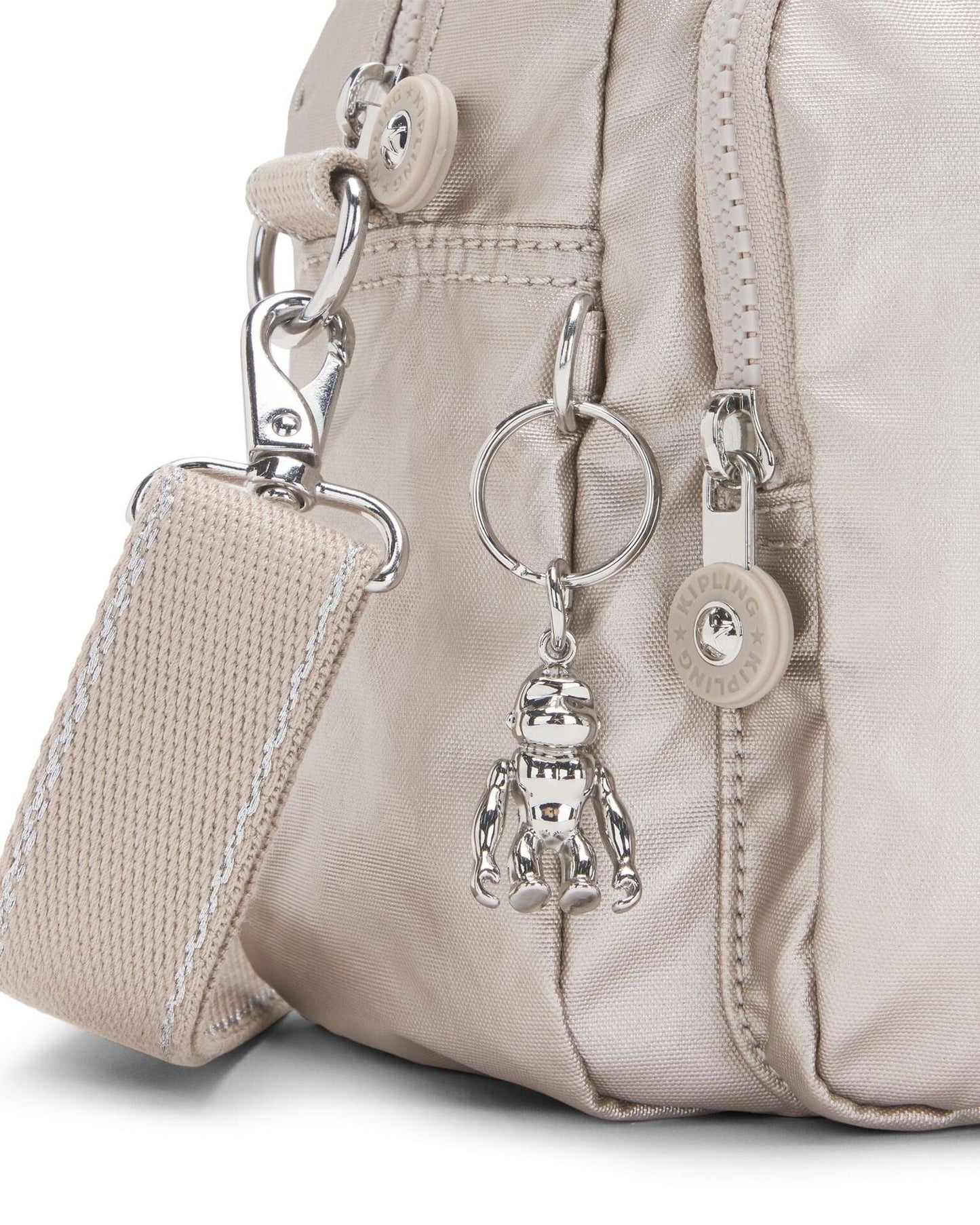 KIPLING-Cool Defea-حقيبة كتف متوسطة الحجم (مع حزام كتف قابل للإزالة)-Metallic Glow-I6017-48I