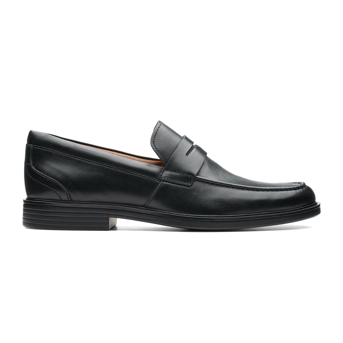 Clarks Un Aldric Step Shoes - Black Leather - 261401397 - G Width (Standard Fit)