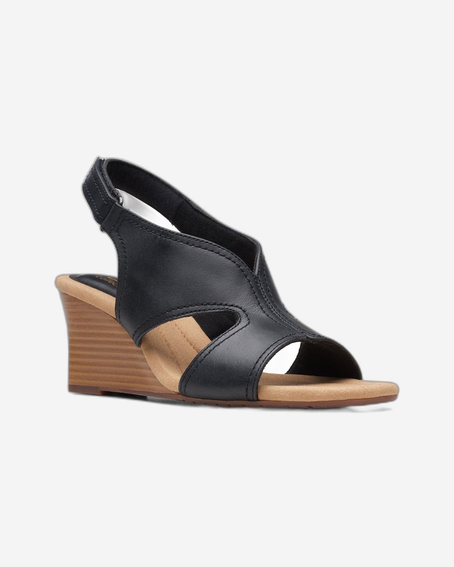Clarks Kyarra Aster - Sandals - Black Leather - 261712344 - D Width (Standard Fit)
