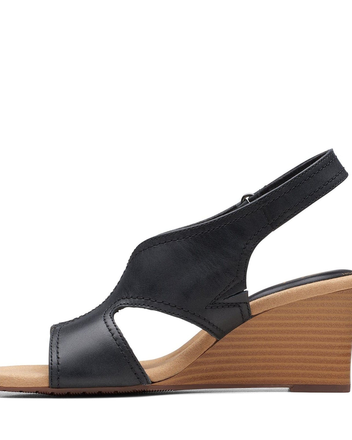 Clarks Kyarra Aster - Sandals - Black Leather - 261712344 - D Width (Standard Fit)