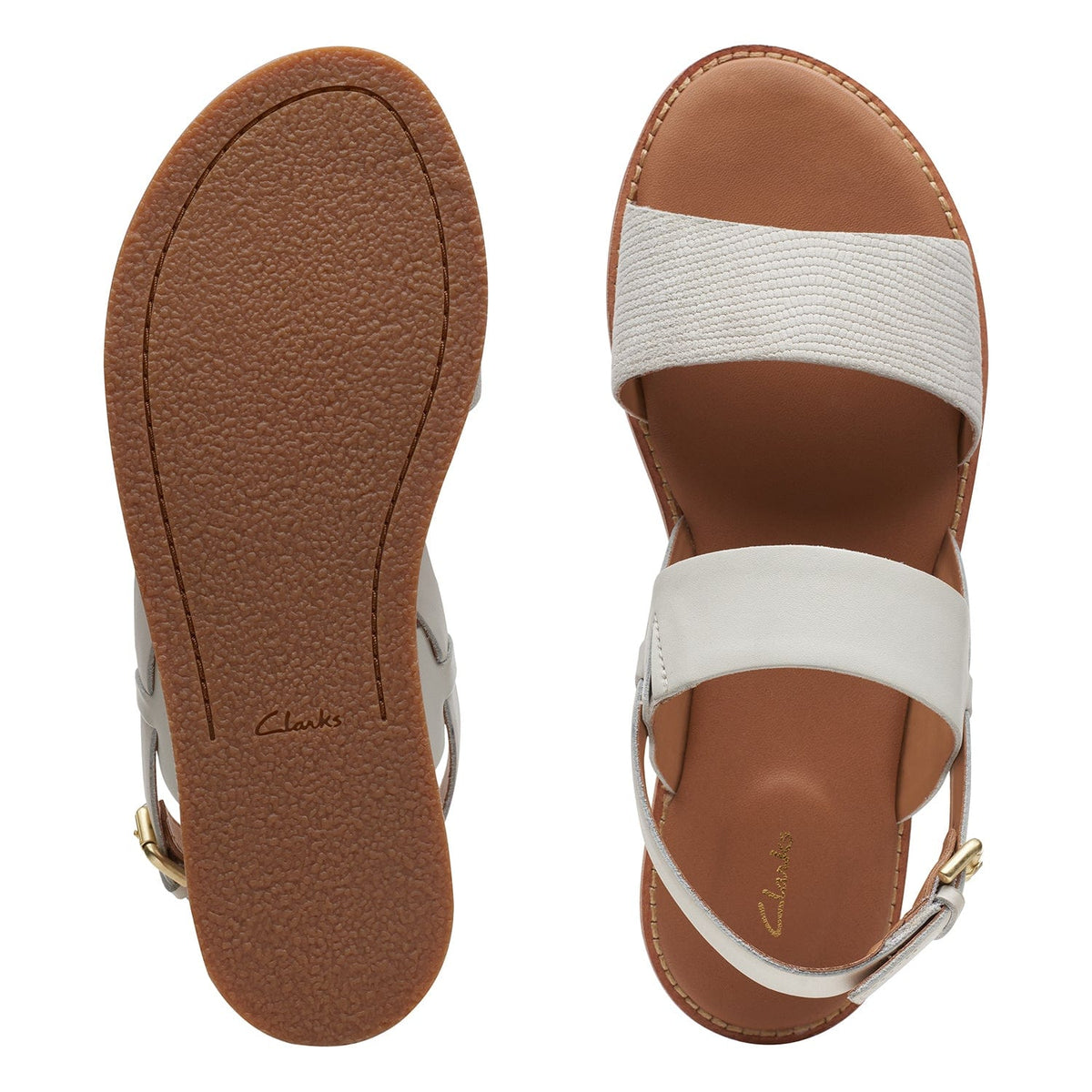 صندل Clarks Karsea Strap - لون أبيض فاتح - 261718754 - عرض D (مقاس قياسي)