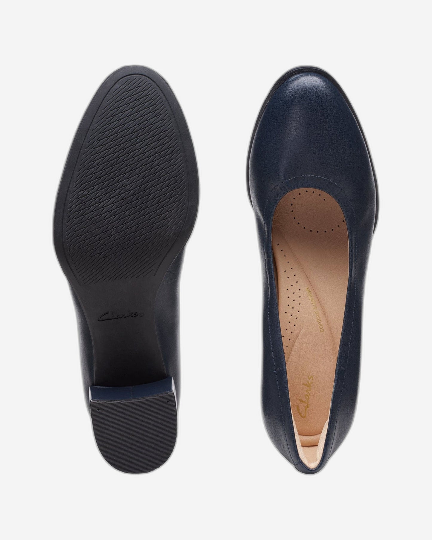 Clarks Freva55 Court - حذاء - جلد كحلي - 261718775 - عرض E (مقاس واسع)