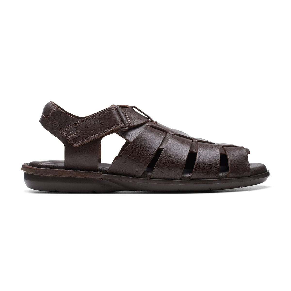 Clarks Penryn Strap Sandals - Dark Brown Lea  261745887 -G Width (Standard Fit)