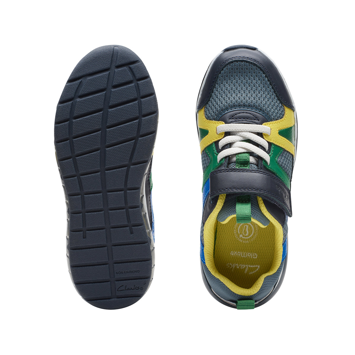 Clarks Boys Spark Gleam Kid (مقاس عريض)