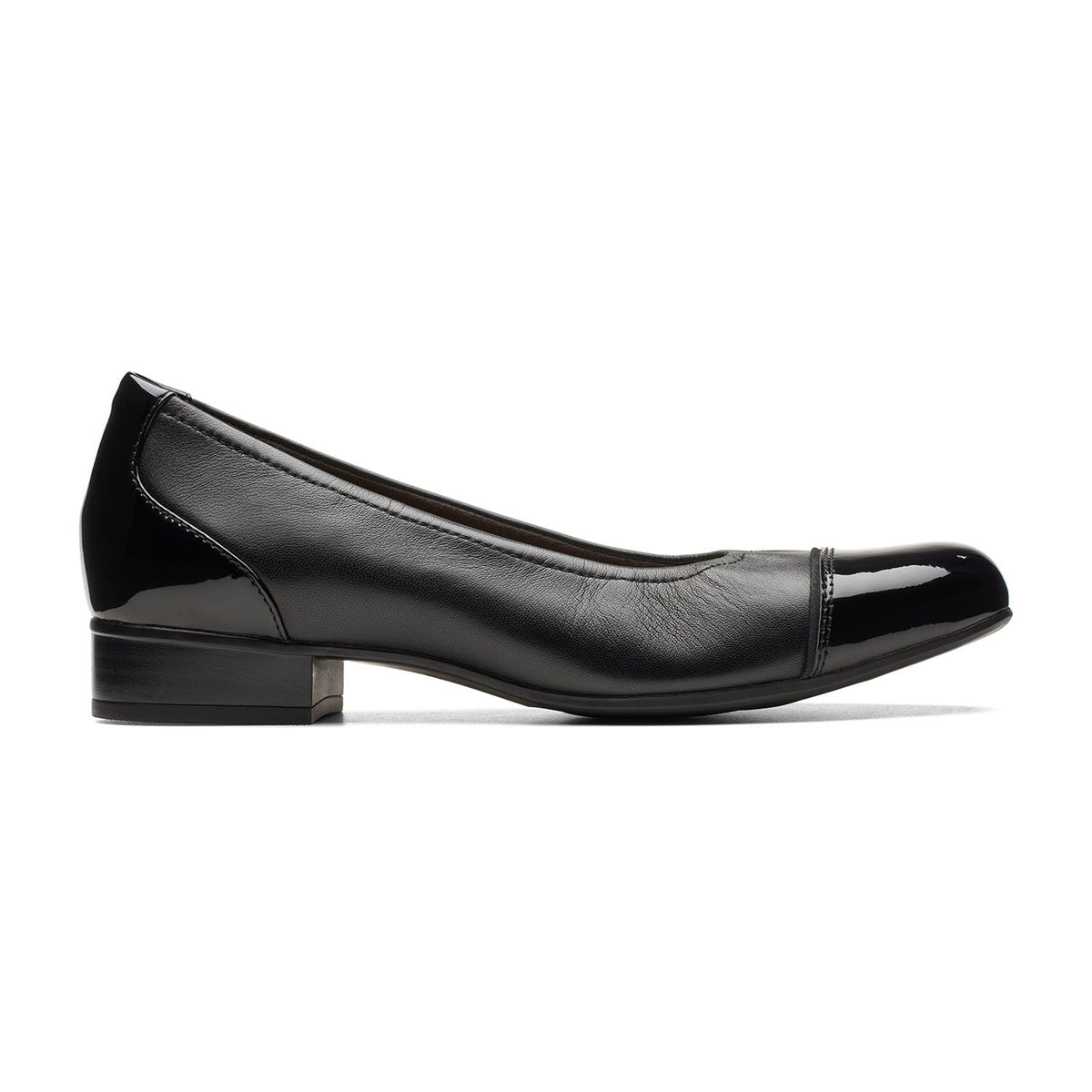 Clarks Juliet Step Shoes - Black Leather - 261754304 - D Width (Standard Fit)