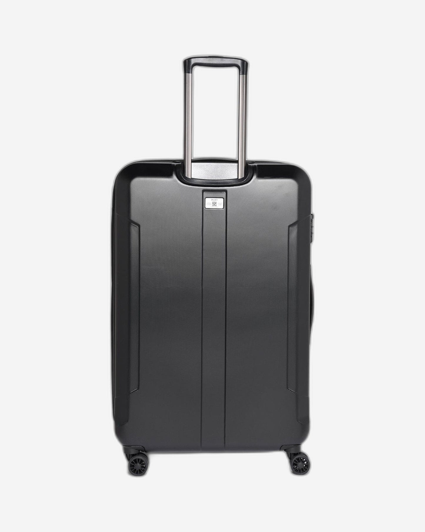 حقيبة سفر صلبة من Delsey Paris Depart مقاس 80 سم، مزودة بأربع عجلات مزدوجة قابلة للتمدد، وحقيبة سفر سوداء اللون - 00314583000 X9