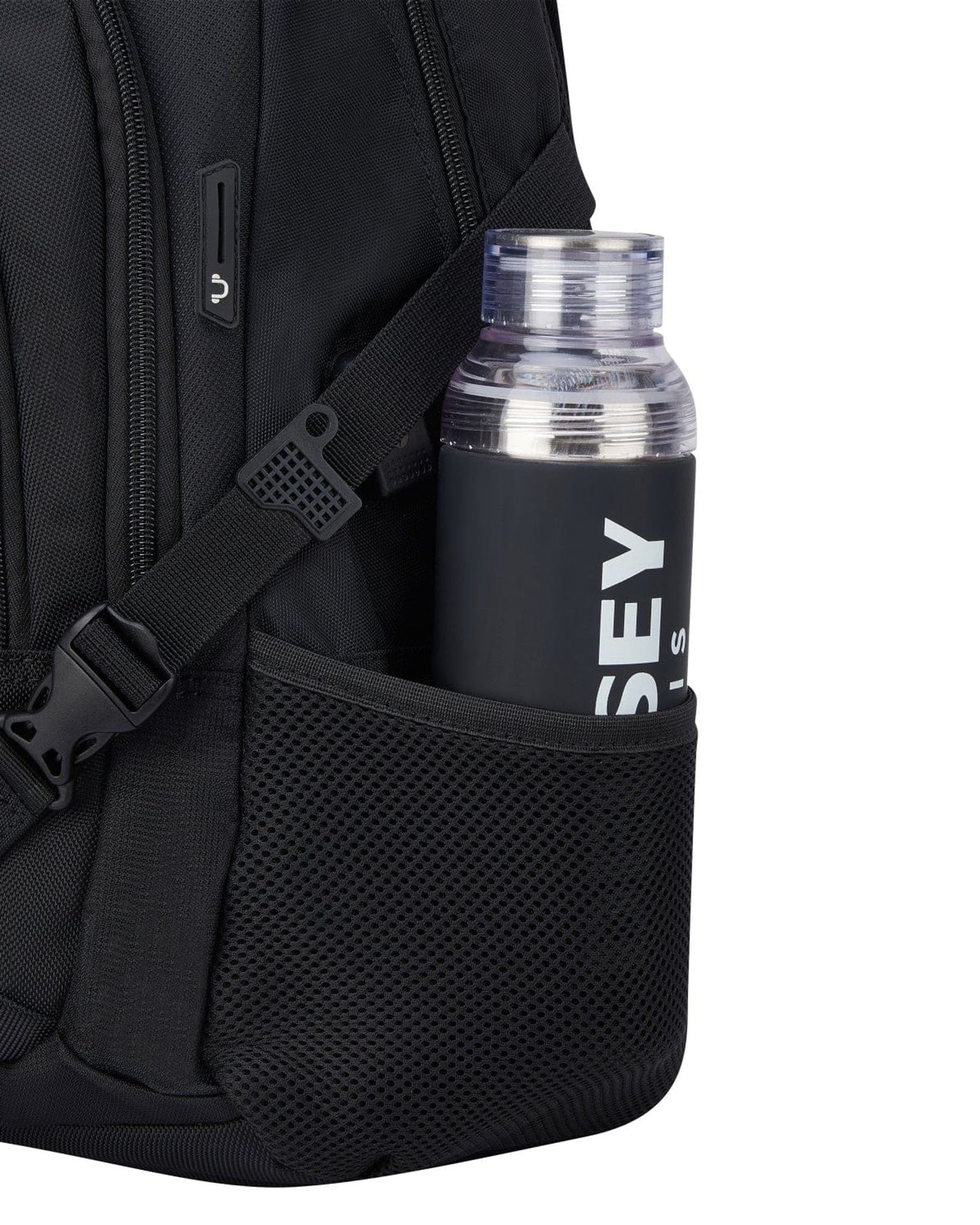 حقيبة ظهر ديلسي باريس إليمنت نافيجيتور لحماية الكمبيوتر المحمول مقاس 15.6 بوصة، مكونة من حجرتين، لون أسود