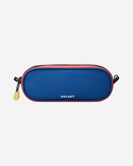 حافظة أقلام Delsey Paris BTS 2023 بفتحة سحاب علوي وحجرتين، لون أزرق 00338917302
