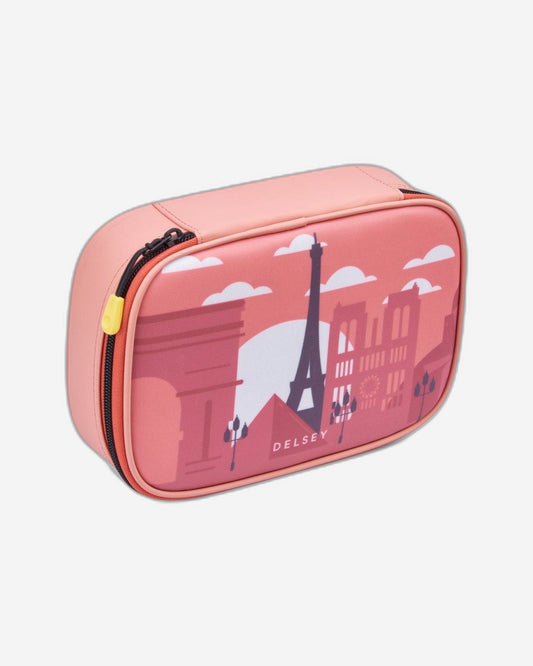 صندوق أقلام Delsey Paris BTS 2023 كبير الحجم مطبوع باللون الوردي - 00338917519