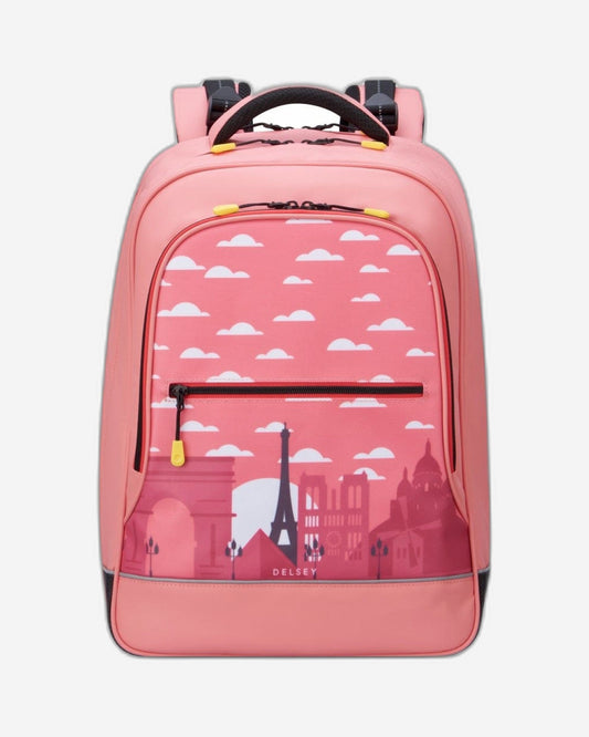 حقيبة ظهر Delsey Paris BTS 2023 ذات حجرتين - مقاس 15.6 بوصة، طباعة وردية - 00338962119