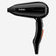 مجفف شعر BABYLISS DC بقدرة 2000 وات، أسود، سفر، جهد مزدوج، تجفيف سريع، إعدادان للحرارة/السرعة، فوهة، مقبض قابل للطي، ضوء - 5344SDE