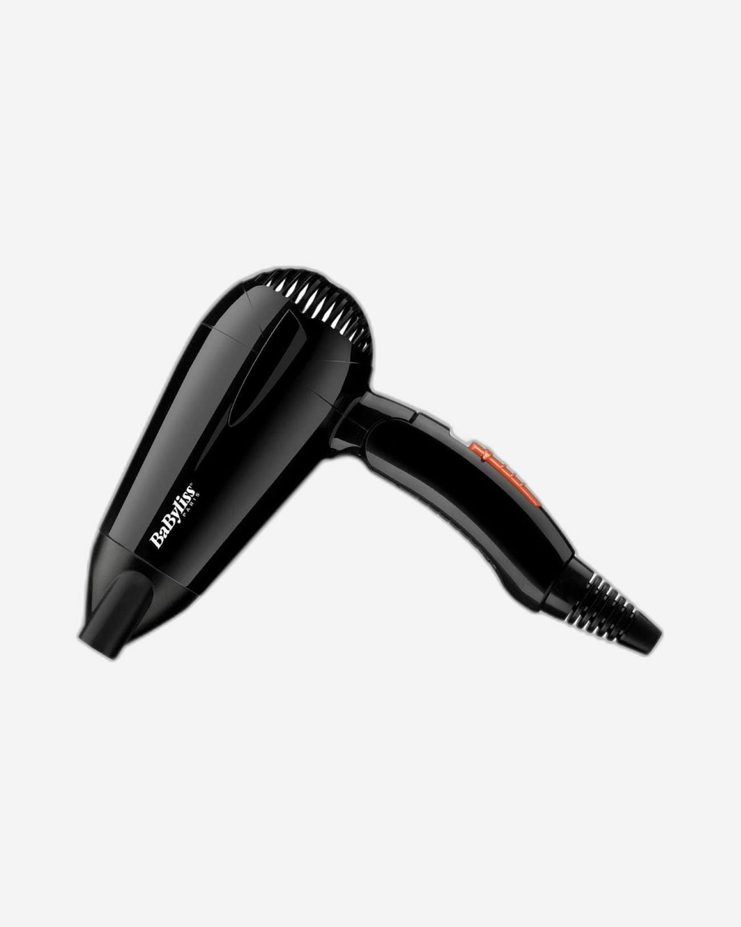 مجفف شعر BABYLISS DC بقدرة 2000 وات، أسود، سفر، جهد مزدوج، تجفيف سريع، إعدادان للحرارة/السرعة، فوهة، مقبض قابل للطي، ضوء - 5344SDE