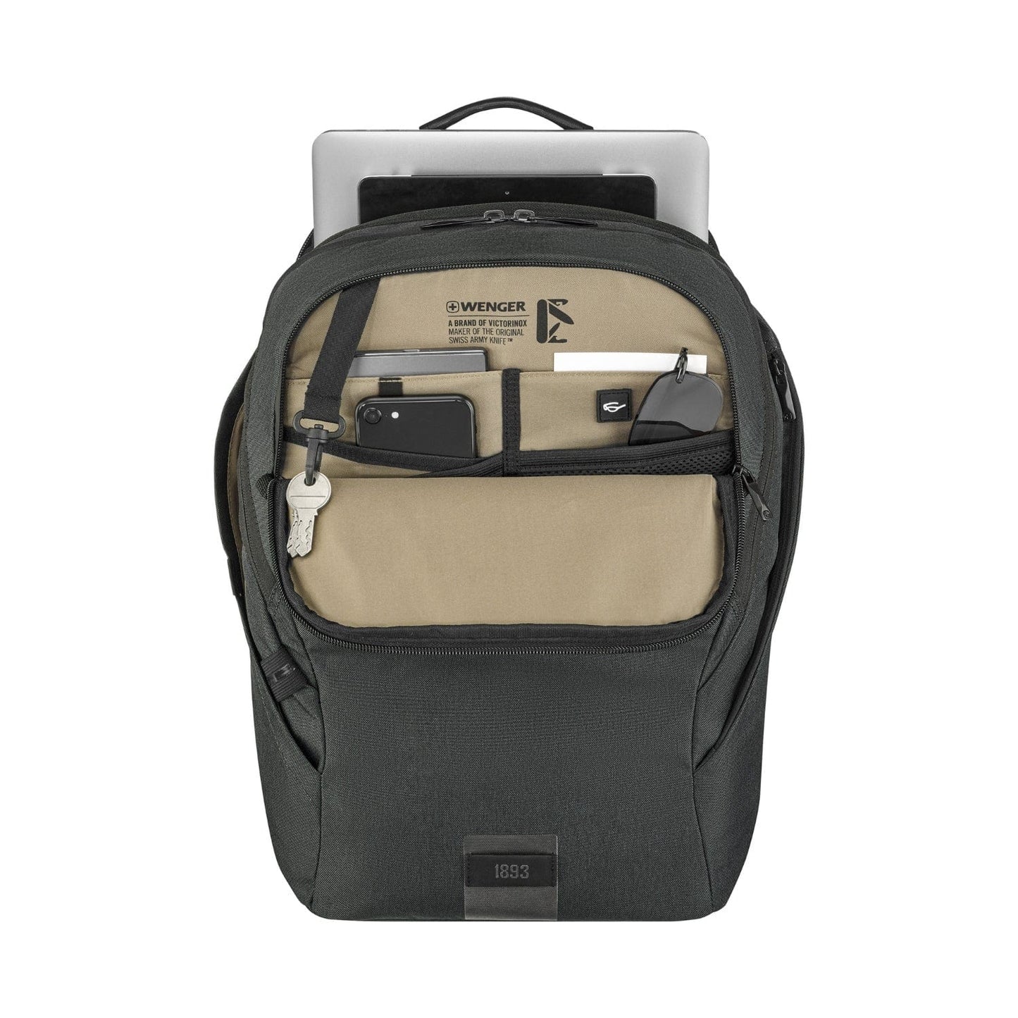 حقيبة ظهر Wenger Mx Eco Light للكمبيوتر المحمول مقاس 16 بوصة مع جيب للكمبيوتر اللوحي - فحمي - 612262