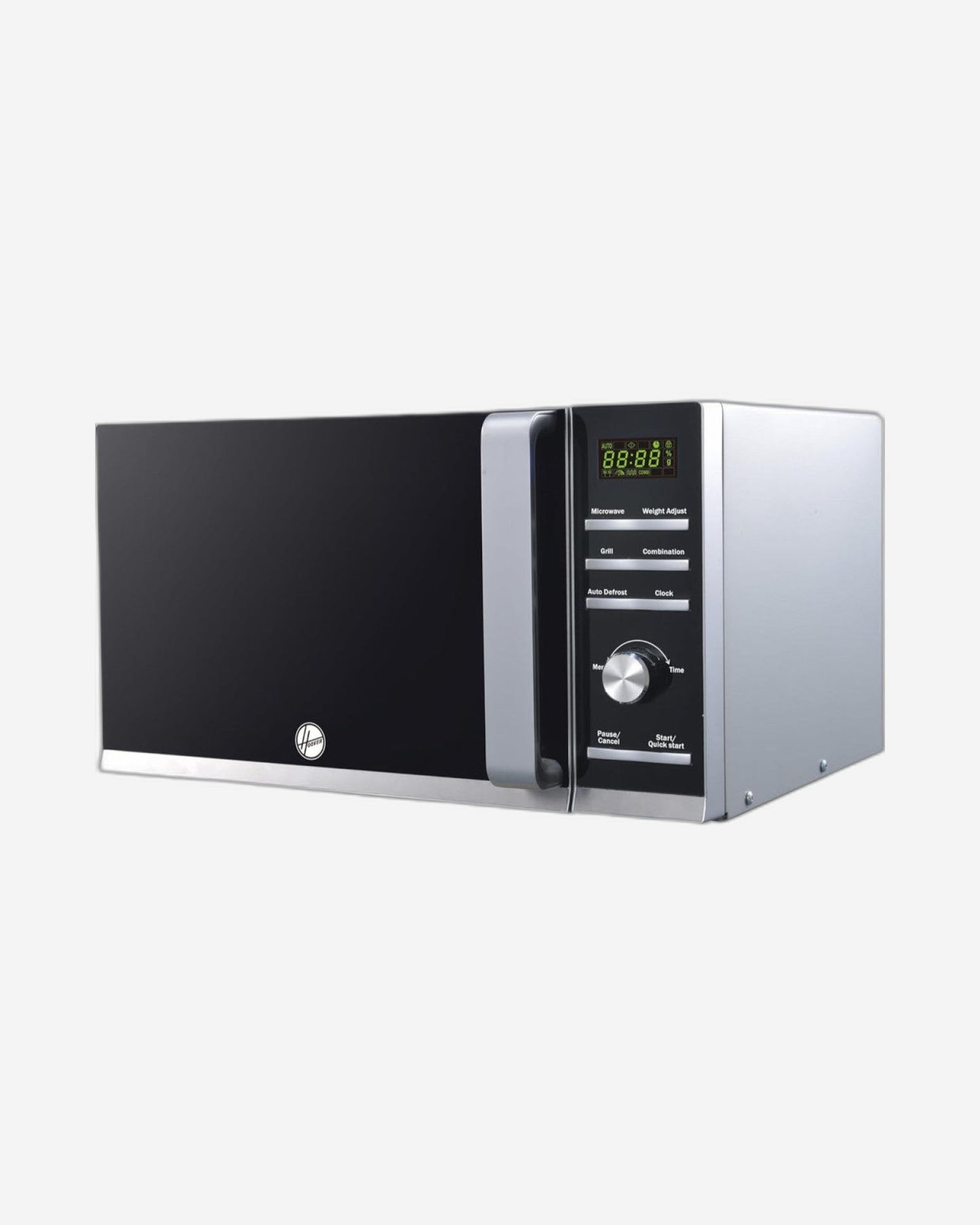 ميكروويف هوفر 25 لتر رقمي بفرن شواء - HMW-M25G-S، قوة 900 وات، إذابة الثلج، وظيفة الشواء، تحكم رقمي بالأزرار، لون أسود