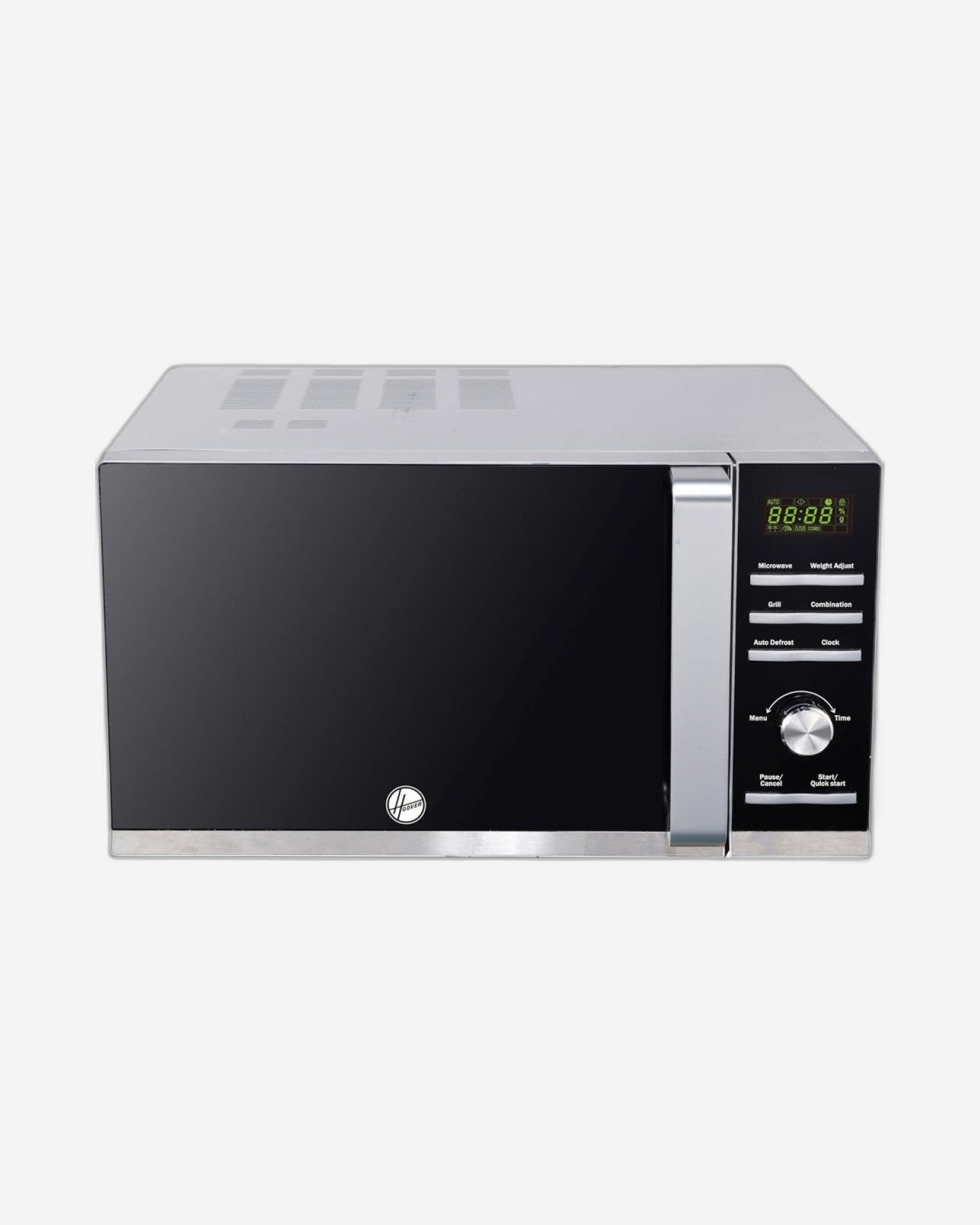 ميكروويف هوفر 25 لتر رقمي بفرن شواء - HMW-M25G-S، قوة 900 وات، إذابة الثلج، وظيفة الشواء، تحكم رقمي بالأزرار، لون أسود