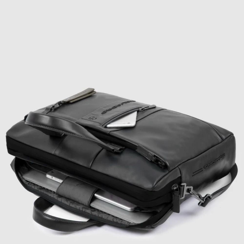 Piquadro Computer Portfolio Briefcase W/Ipad Compartment Black CA3339UB00/N