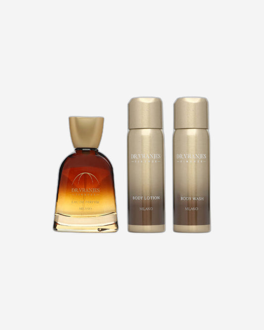 مجموعة هدايا من دكتور فرانجيس ميلانو، عطر ١٠٠ مل + لوشن للجسم ٥٠ مل + غسول للجسم ٥٠ مل للرجال والنساء، ٢٠٢٢