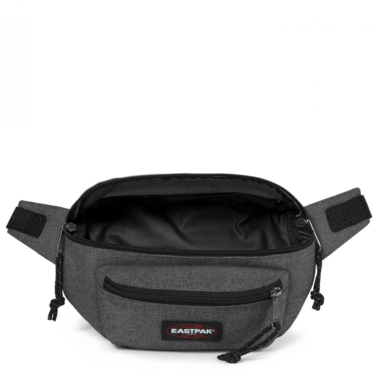 Eastpak حقيبة خصر دوجي باج من الدينيم الأسود، متوسطة الحجم