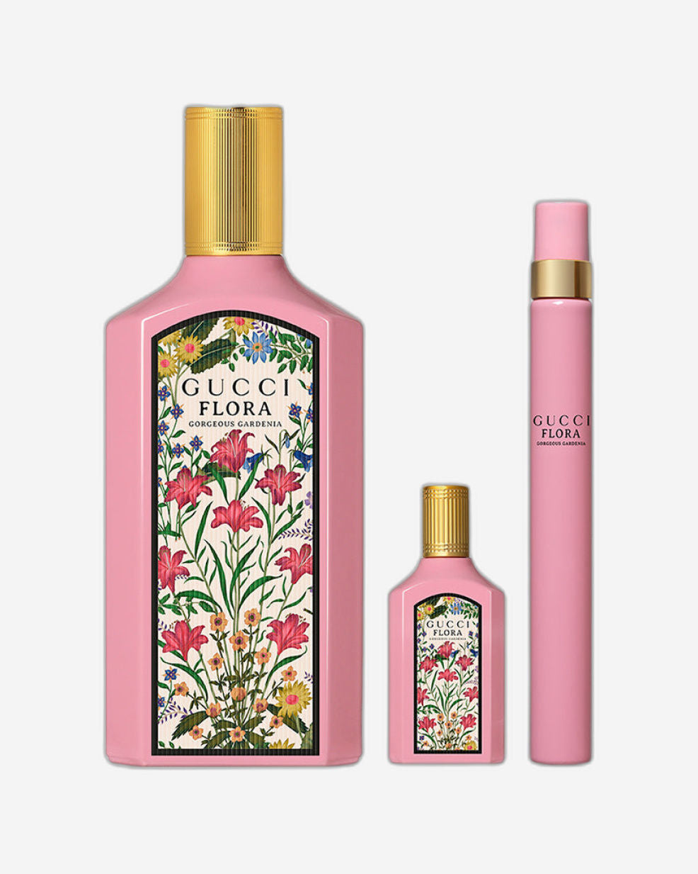 مجموعة جوتشي فلورا جورجيوس جاردينيا للعطلات 2023 (أو دو بارفان 100 مل + عطر 10 مل + عطر مصغر 5 مل)