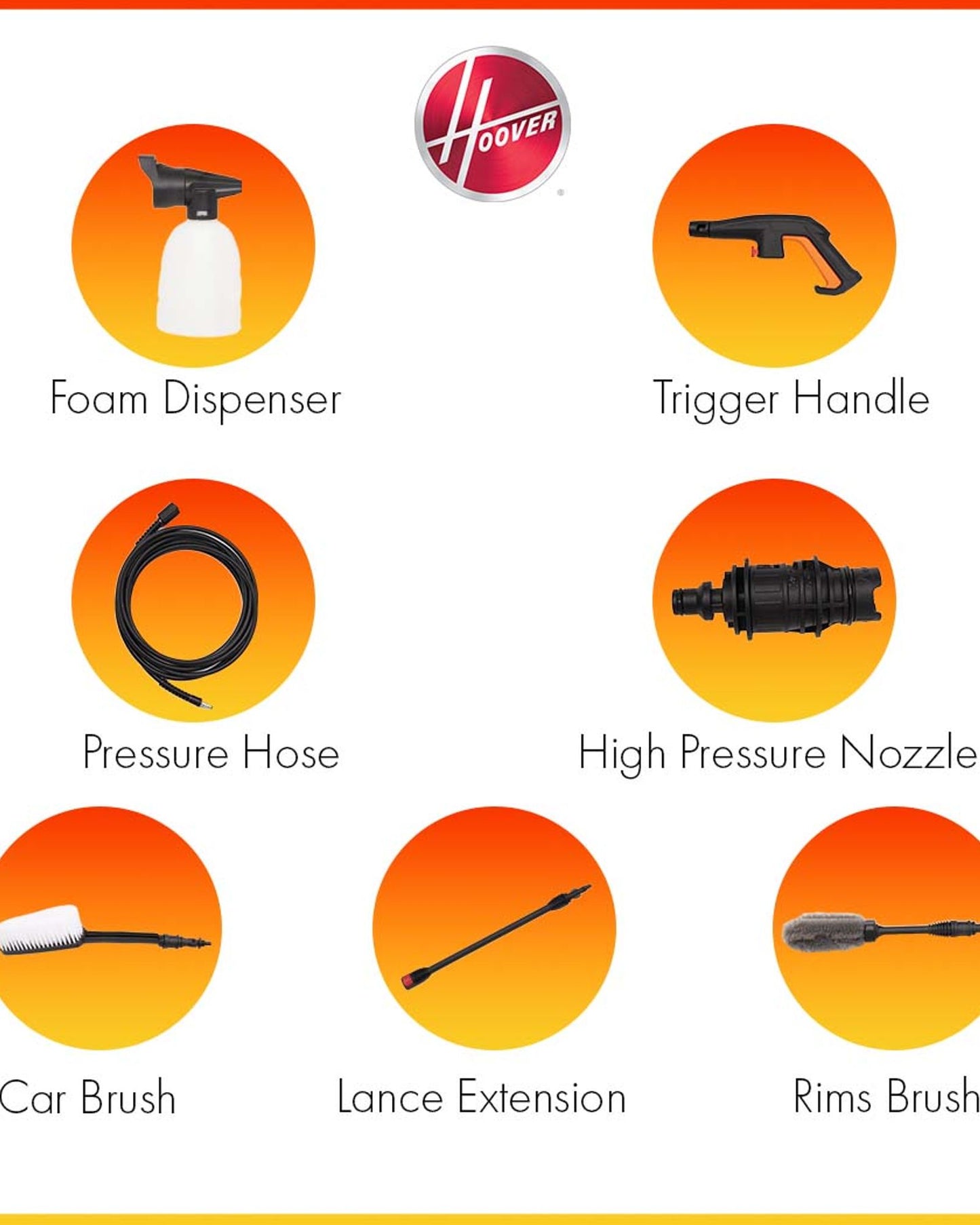 غسالة هوفر الضغطية ٢٢٠٠ واط ١٤٠ بار مع ٧ ملحقات - HPW-M2214