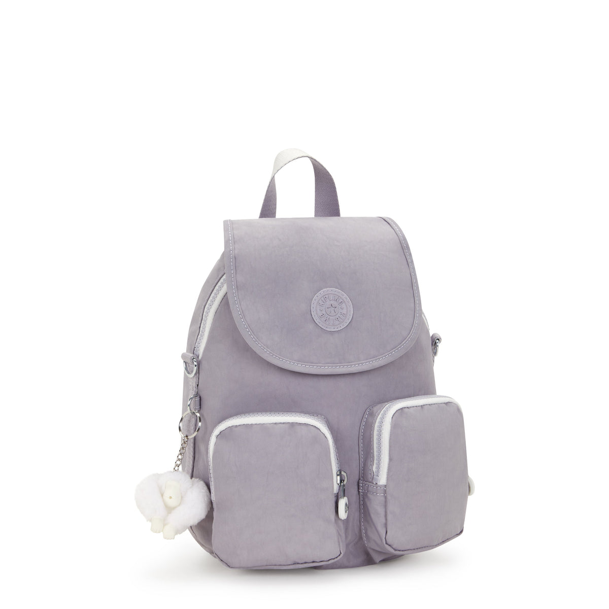 KIPLING-Firefly Up-حقيبة ظهر صغيرة (قابلة للتحويل إلى حقيبة كتف)-رمادي فاتح-12887-1FB