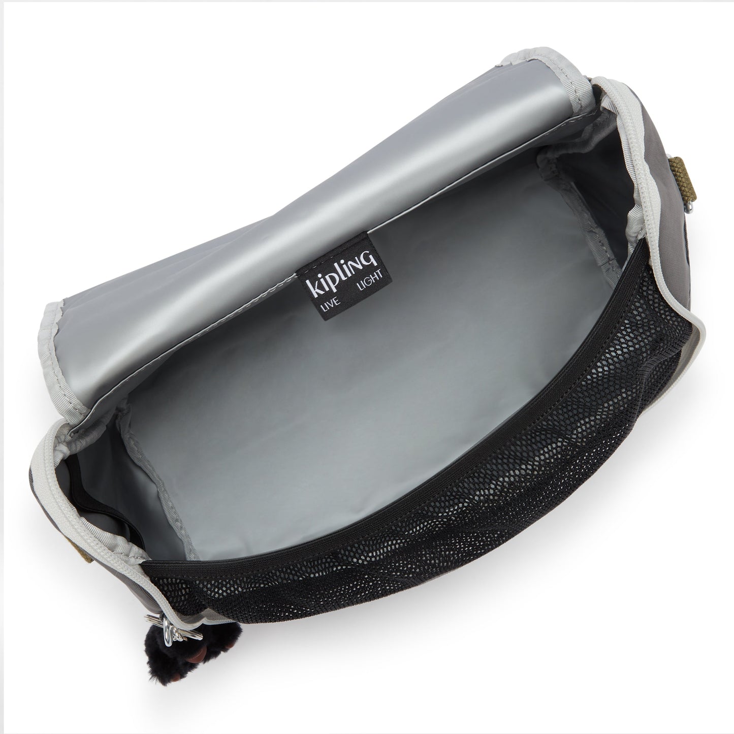 حقيبة غداء كبيرة من Kipling New Kichirou Back to Grey مع جراب عربة 15289-1DX