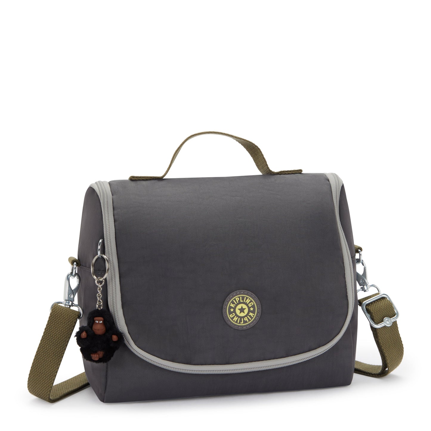 حقيبة غداء كبيرة من Kipling New Kichirou Back to Grey مع جراب عربة 15289-1DX