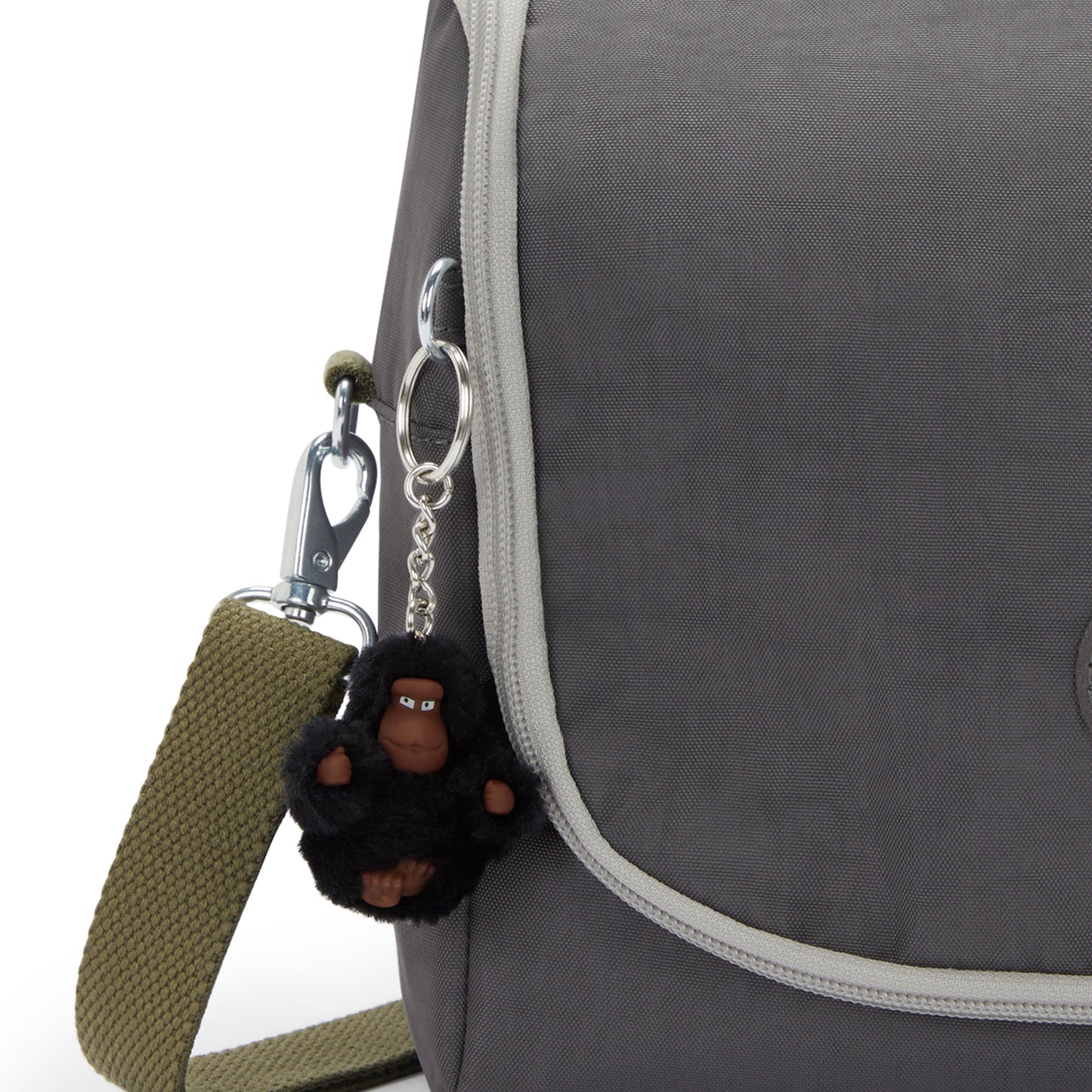 حقيبة غداء كبيرة من Kipling New Kichirou Back to Grey مع جراب عربة 15289-1DX