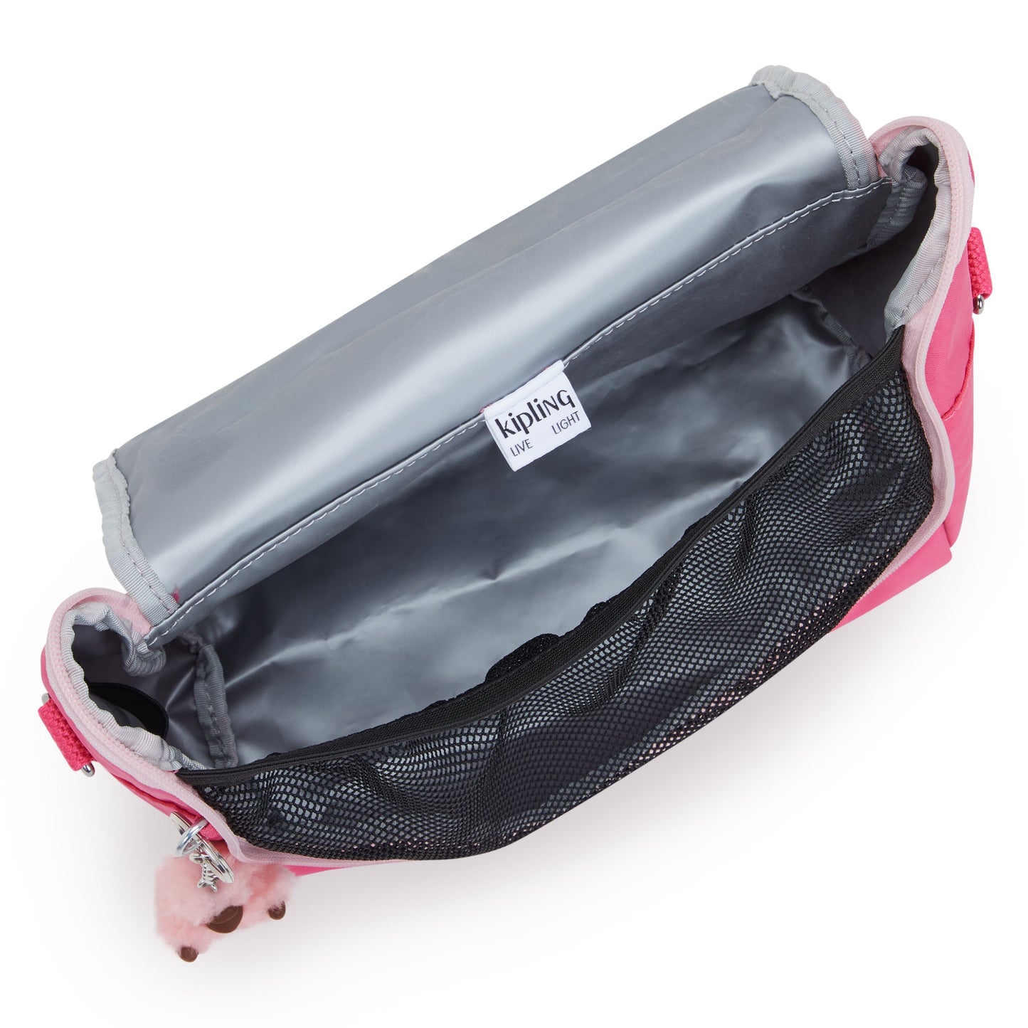 حقيبة غداء كبيرة Kipling New Kichirou Happy Pink C مع جراب عربة C215289-BZ8