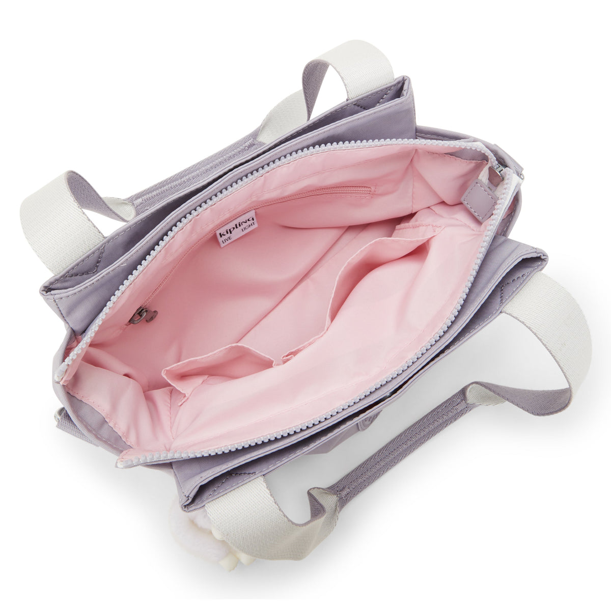 KIPLING-Elysia-حقيبة كتف متوسطة (بحزام كتف قابل للإزالة)-رمادي فاتح-43791-1FB