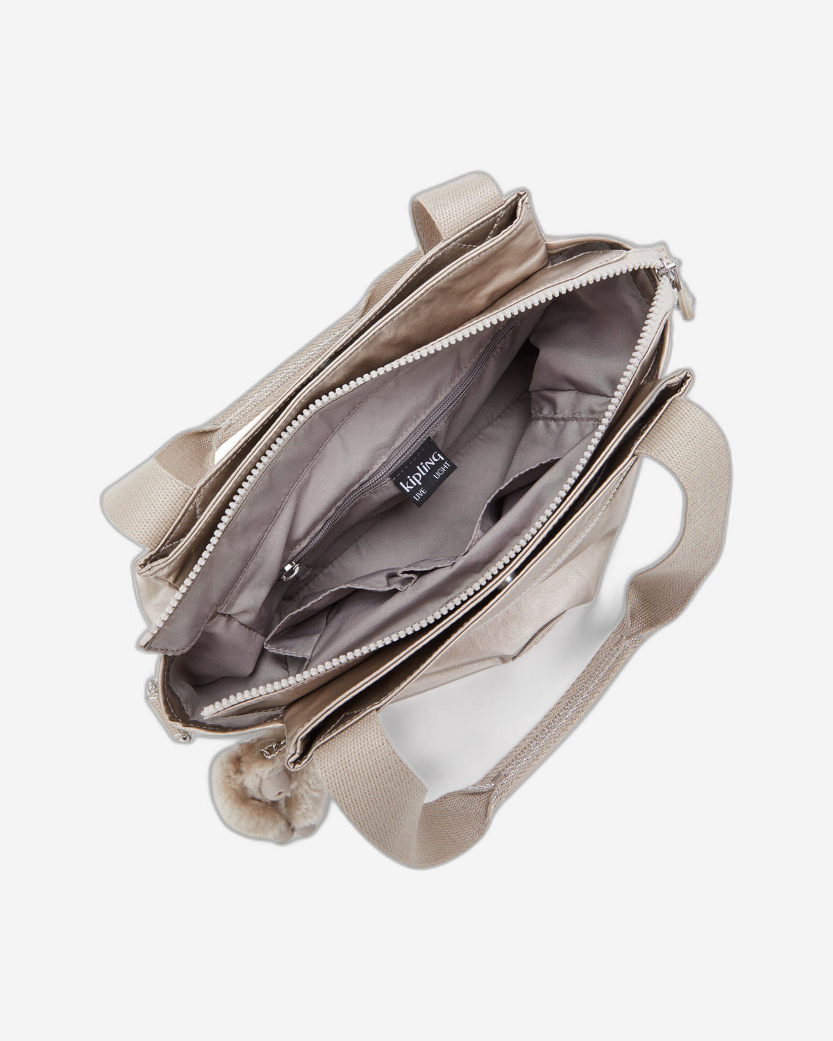 حقيبة كتف KIPLING Elysia Metallic Glow متوسطة الحجم (مع حزام كتف قابل للإزالة) 43793-48I