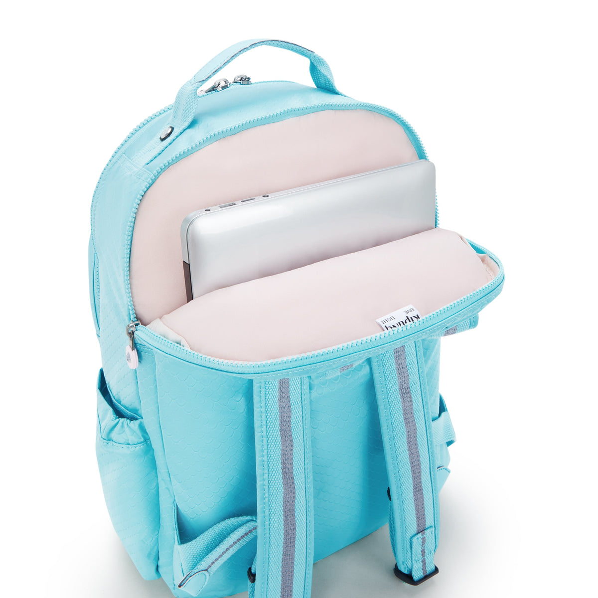 حقيبة ظهر Kipling Seoul Lap Mermaid Emboss كبيرة مع حجرة للكمبيوتر المحمول I2932-62H