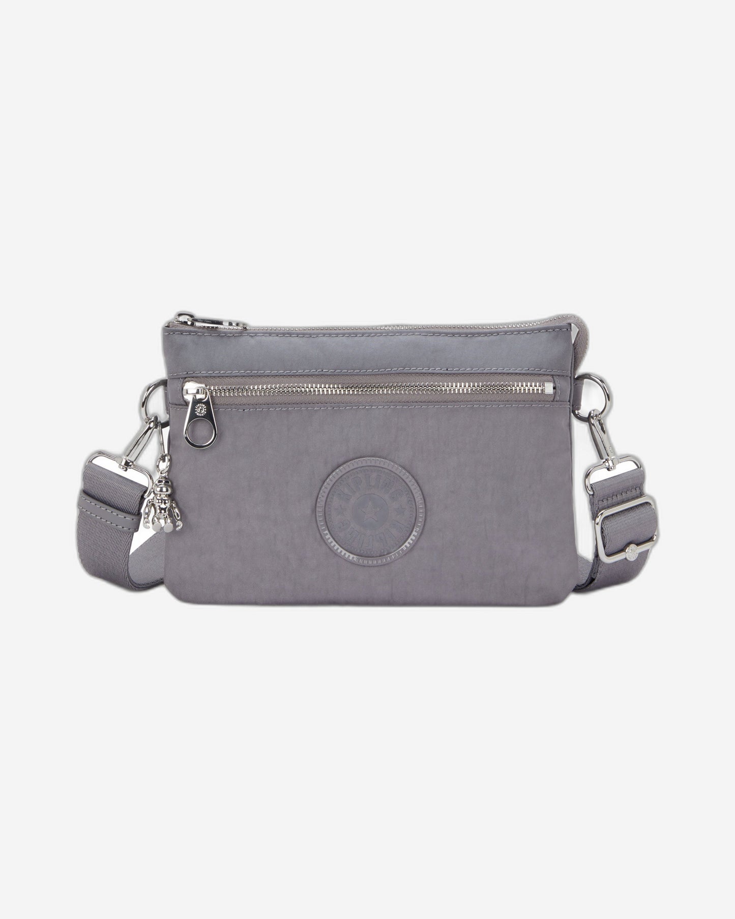 حقيبة كروس صغيرة Kipling Riri Zip باللون الرمادي Spice (مع حزام كتف قابل للإزالة) I3302-4GV