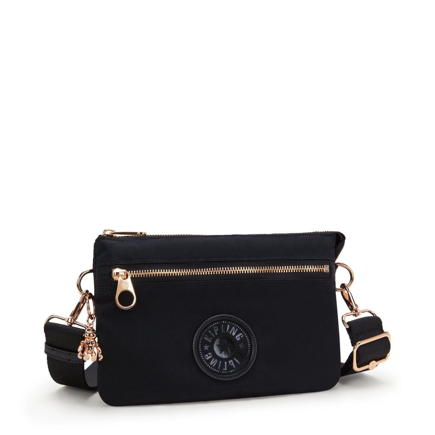 Kipling Riri Zip بلون أسود وردي توابل Small Crossbody I3302-62Q